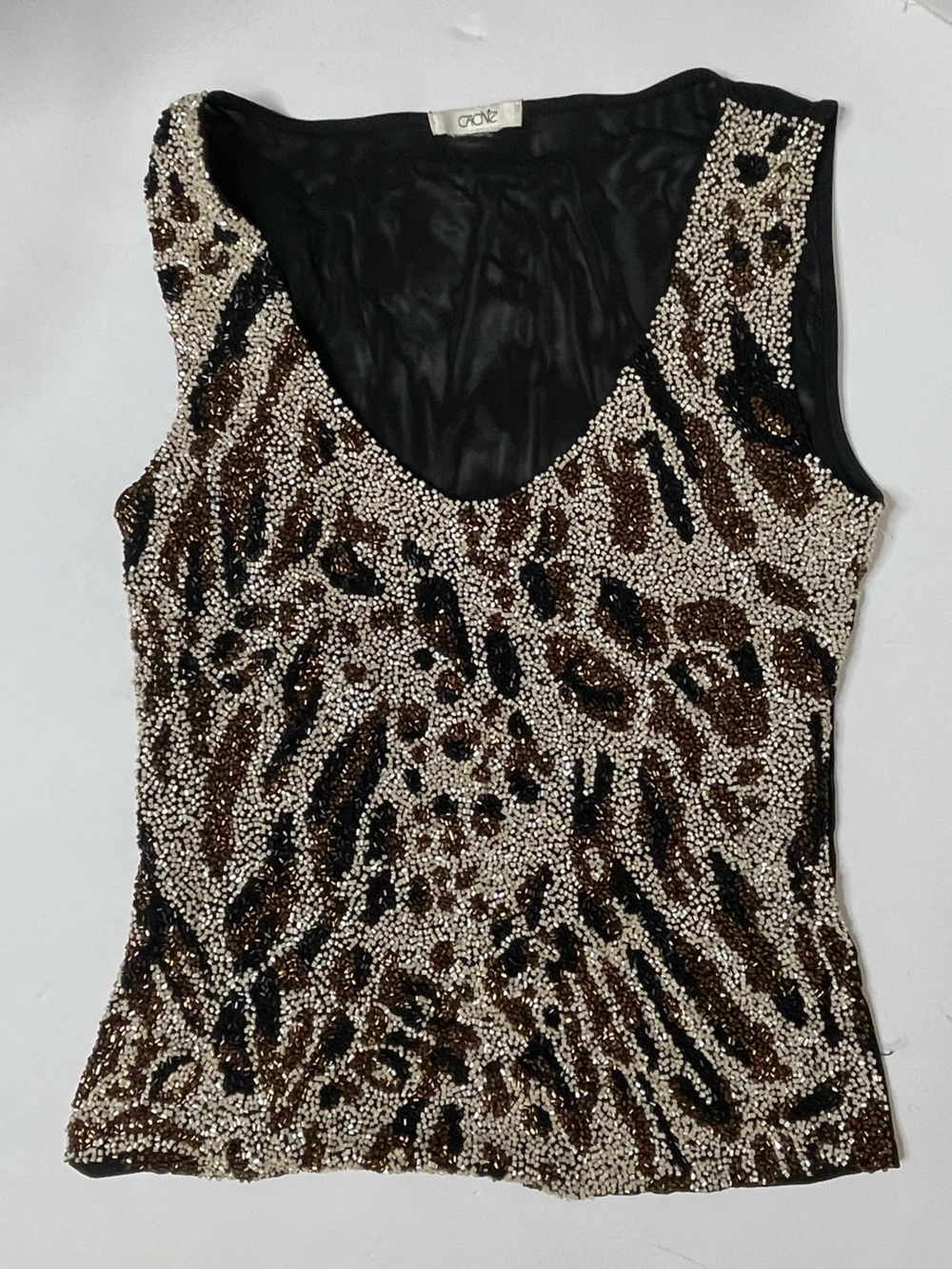 Caché Vintage Beaded Top Size S Blouse 14x20 Like New